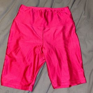 Hot pink biker shorts